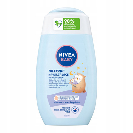 NIVEA Baby Nowa Formuła mleczko do ciała nawilżające Na Dobranoc 200ml 