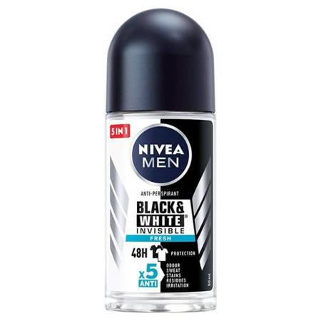 NIVEA Men roll-on dezodorant antyperspirant Black & White Invisible Fresh 50ml