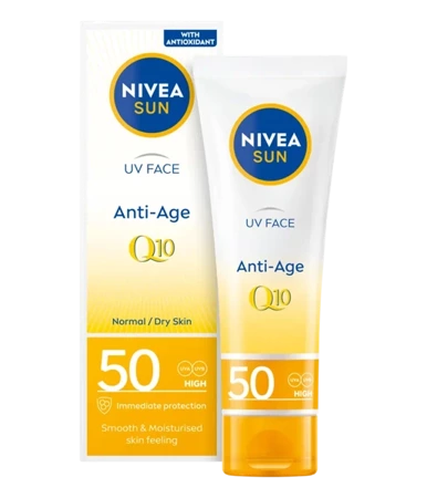 NIVEA Sun UV Face Anti Age Q10 przeciwzmarszkowy krem SPF50 50ml 