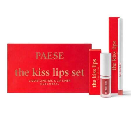 PAESE The Kiss Lips zestaw konturówka i pomadka w płynie 02 Nude Coral 