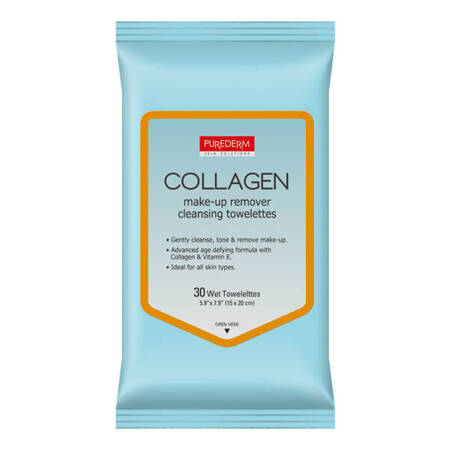 PUREDERM chusteczki do demakijażu Collagen 30szt