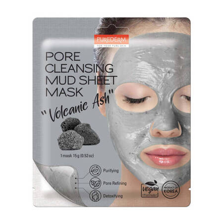 PUREDERM maska do twarzy w płacie Pore Cleasing Mud Sheet Mask 15g