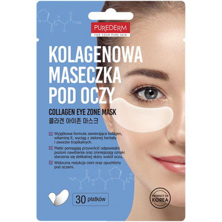 PUREDERM płatki pod oczy kolagenowe Collagen Eye Zone Mask 30szt