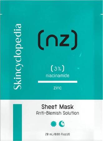 SKINCYCLOPEDIA maska do twarzy w płachcie NIACYNAMID 3% CYNK 20ml 