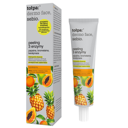 TOŁPA Dermo Face Enzyme peeling do twarzy 3 enzymy papaina,  bromelaina, keratolina 40ml