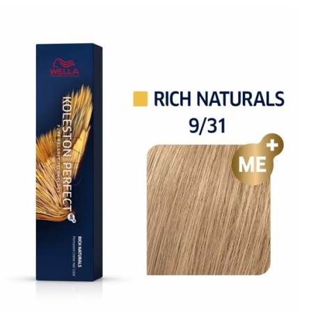 WELLA PROFESSIONALS Koleston  Perfect Me+ farba Rich Naturals 9/31 Bardzo Jasny Blond Złocisto - Popielaty 60ml