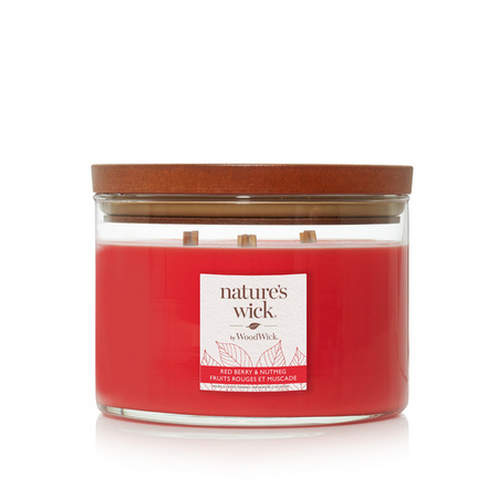 WOODWICK Natures Wick świeca w słoiku Redberry & Nutmeg 433g 