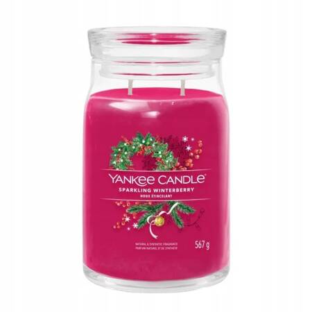 YANKEE CANDLE Duża świeca w słoiku Sparkling Winterberry Signature 567g 